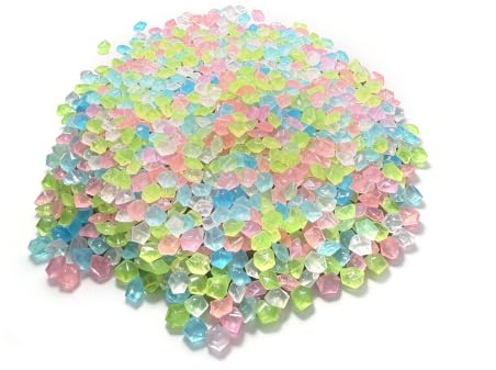 6000 Piezas de Piedras Luminosas en la Oscuridad, Grava Fluorescente Pequeña 3-5 mm para Acuario, Jardinería, Decoración de Resina y Aquascape Que Brilla en la Oscuridad