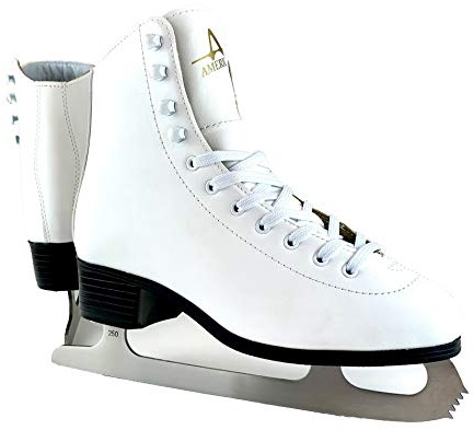 American Athletic Shoe Women's Leather Lined Ice Skates, White, 9