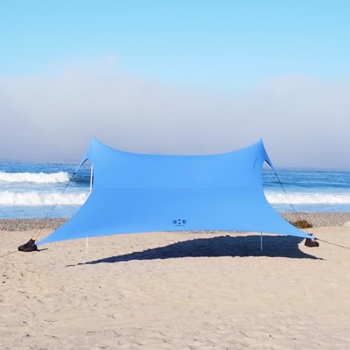 Neso Zelte Gigante Beach Zelt, 2,5 m hoch, 3,3 m (11 ft) x 3,3 m (11 ft), Verstärkte Ecken und Kühlfach(Immergrün Blau)