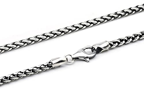 Beydodo Kette Herren Silber 925 ohne Anhänger, 3MM Zopfkette mit Karabinerverschluss Hip Hop Halskette 45-70CM Silber Partnerkette Freundschaftskette