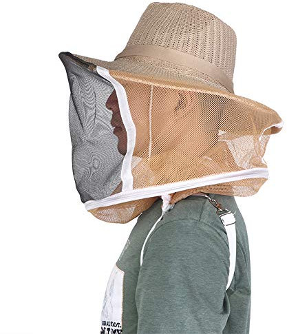 HERCHR Imker-Imkerhut, Imker-Schleierhut Mit Gut Sichtbarem Schleier Für Imkerzubehör, Gesichts-Kopfschutz