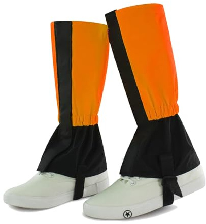 Kids Leg Gaiters,Breathable Snake Gaiters,Adjustable Lightweight Shoes Gaiters,polyester Oxford Cloth for All Outdoor Sports and Outdoor Workers(5 Colors) (Color : Orange)