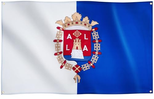 Runesol Drapeau d’Alicante, 91x152cm, 3ft x 5ft, 4 Anneaux, Œillet dans chaque coin, Drapeaux régionaux espagnols, Alicante, Région Valencienne, Drapeaux Premium, Intérieur, Extérieur, Bannière