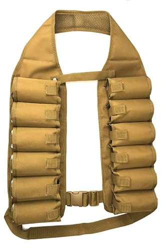 12 Pocket Can Holster Vest Drink Vest Beer Holster Drinking Vest Jacket Belt for Carrying and Insulating Beverages or Soda Cans (Brown)