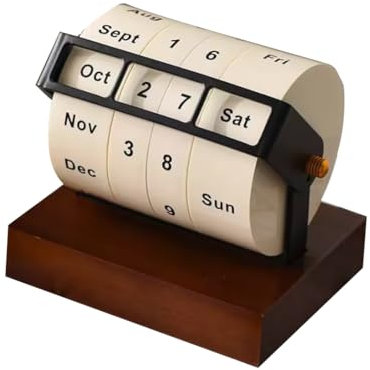 Drehbarer Tischkalender - Tagesplaner mit einstellbaren Daten, Anzeige von Daten, Wochen, Monaten für Home Office
