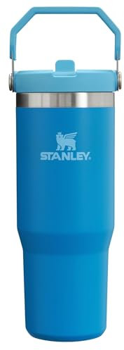 Stanley IceFlow Flip Straw Tumbler with Handle 30 oz | Twist On Lid and Flip Up Straw | Leak Resistant Water Bottle | Insulated Stainless Steel |BPA-Free | Azure