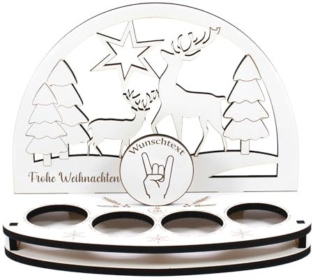 Dekolando Deko Schwibbogen Teelichthalter Pommesgabel Personalisiert Weihnachten Weihnachtsdekoration Adventskranz Lichterbogen Kerzenbogen Schmuckbogen Adventslicht