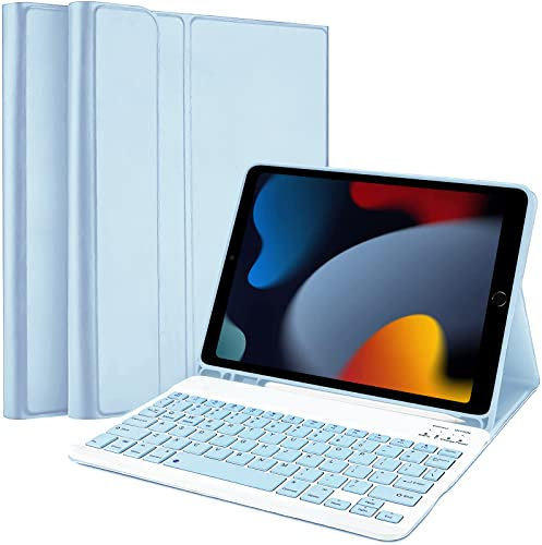 Ducerta Ipad 9th Generation Case with Keyboard, 10.2 Inch Ipad Bluetooth Keyboard Case for (2021)/8th Gen(2020)/ 7th Gen(2019), Air 3/ Pro 10.5