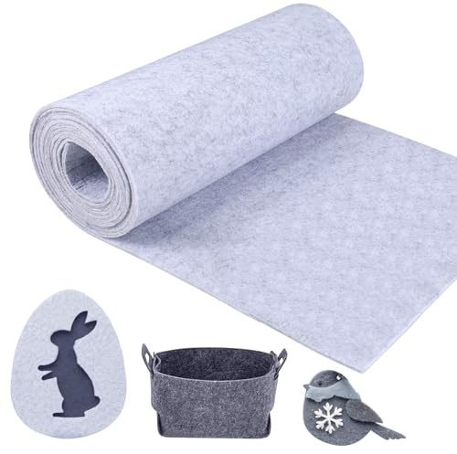 ihaspoko Bastelfilz 3mm, Filzrolle 30cm×300cm | Formstabil beim Schneiden. Nadelfilz aus Polyester, reißfest, waschbar. Meterware. Basteln von Figuren, Taschen & Dekoratione