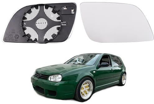 Beheiztes Außenspiegelglas Rechts für VW Polo 9N 2001-2005, Ersatz Spiegelglas Heizbar, OEM Nummer 6Q0 857 522C, Außenspiegel Ersatzglas