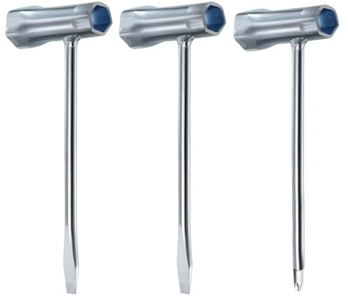 3 Piece Metal Wrench, Manual Tool, Multi-Function Wrench, Spark Plug Wrench, Portable Tool
