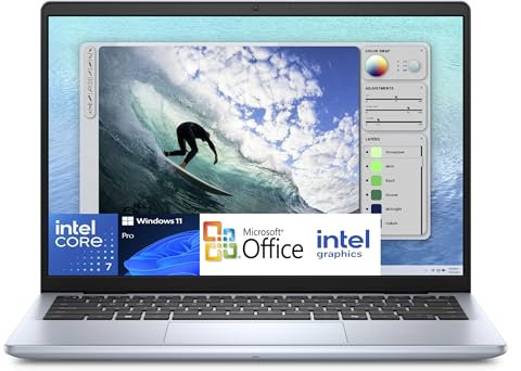 Dell Inspiron 14 5440 Laptop 14 FHD+ (1920x1200), Intel Core 7 Processor 150U, Intel Graphics, 32GB RAM, 1 TB SSD, Windows 11 Pro & MS Office 24, Fingerprint, UK Backlit Keyboard, Blue (Renewed)