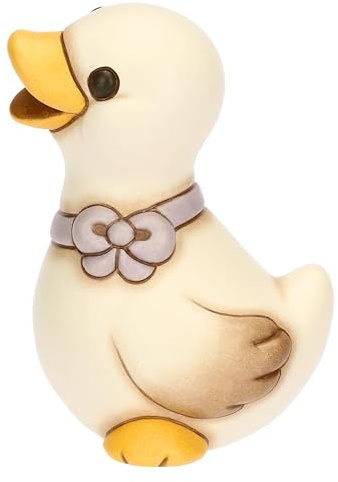 THUN Oca Julie con Fiocco Lilla in Piedi, Ceramica, Collezione Giardino di Primavera, 6,9 x 8,7 x 11,8 cm