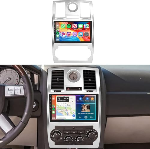 5Ghz WiFi Radio for Chrysler 300 2005 2006 2007 2008 2009 2010 Car Stereo Radio 9 Inch IPS Touchscreen Wireless Carplay/Android Auto DSP GPS Android 15 FM/RDS SWC Camera 2G+64G