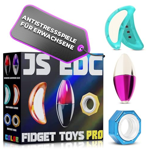 Anti-Stress Fidget Toy 3er-Set – Für Fokus, Ruhe & Balance im Alltag – Magnetisches Set mit Spinner, Slider & Ring – Für Erwachsene & Jugendliche – Geschenkidee