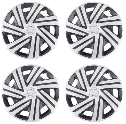 Alvorox Copricerchi per auto da 15 pollici, compatibile con cerchi in lega di alluminio, 4 copricerchi, installazione rapida a scatto, in plastica ABS (stile E)