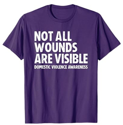 Not All Wounds Are Visible Domestic Violence Purple Camiseta
