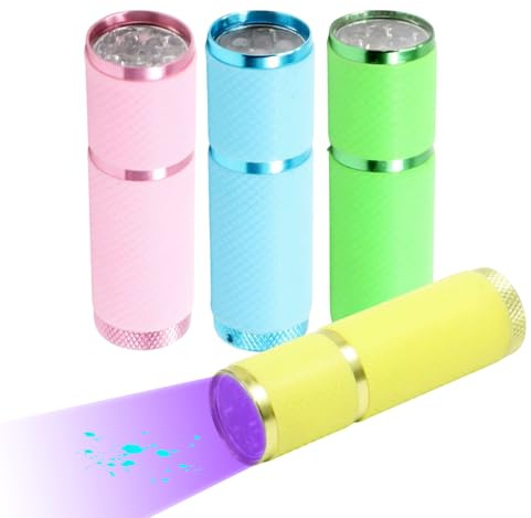 Aiweijia UV Torch 4 Pack, Mini LED Blacklight for Pet Urine Detection | LED Ultraviolet Light
