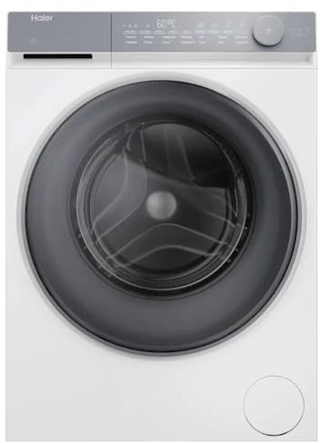 Haier HW90-B14367TU1UK 9kg Freestanding Washing Machine, 1400RPM Spin Speed, Steam Refresh Technology, Direct Motion Motor, Energy Class A, Quiet & Efficient, White