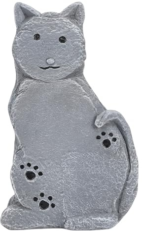 Luocute Katzen-Gedenkstatue, Haustier-Grabmarker aus Kunstharz mit Katzenfigur für Garten, Hof, Außenbereich, Personalisierte Gravur, Sympathie, 23 X 14 X 7 cm