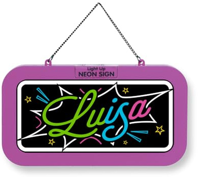 LED Leuchtschild Neonschild mit Namen, Leuchtende Wanddekoration mit Batterie, 18,7x10,3x1,6cm - Luisa
