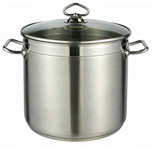 Stainless Steel Pan with Glass Lid Induction 15 Litre Pot
