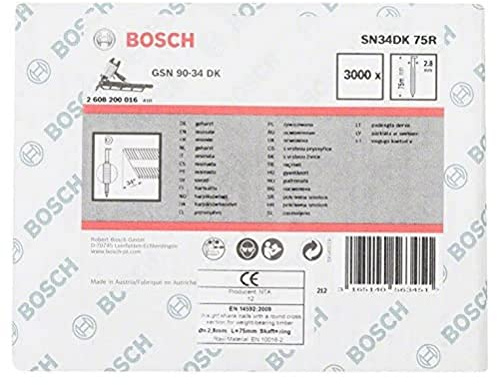 Bosch 3000x PRO SN34CH, R Streifennagel, 34° mit abgeschnittenem Kopf, 75R | Länge 75 mm, Zubehör Nagler