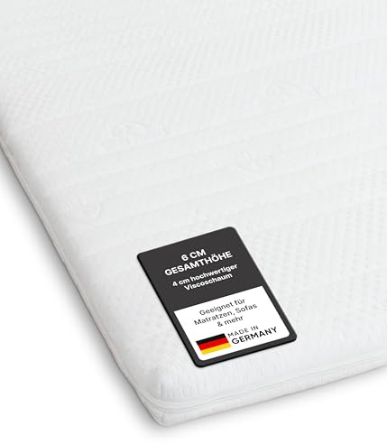 Medicline Topper Matratzenauflage Matratzentopper Viscoelastischer Memory-Schaum100 x 200 cm – Waschbarer Bezug, Allergiker-geeignet, optimale Körperanpassung, Made in DE