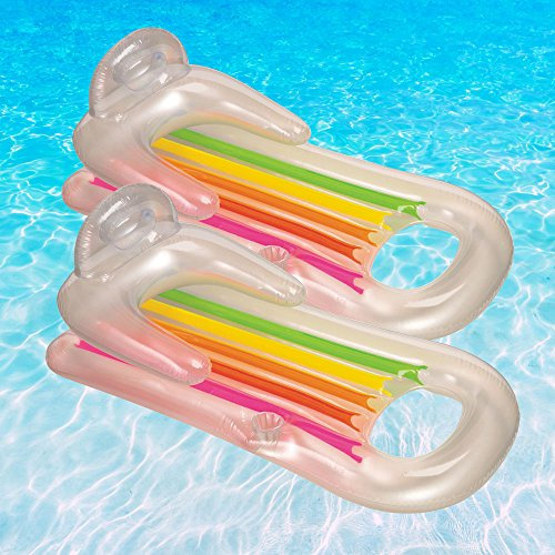 Intex King Kool Lounge para piscinas, color plateado, paquete de 2