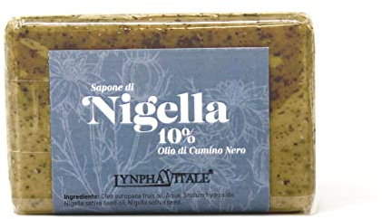 Lynpha Vitale - Savon à la Nigelle - 100% naturel à l'huile d'olive - Savon doux et hydratant pour la peau - Savon artisanal