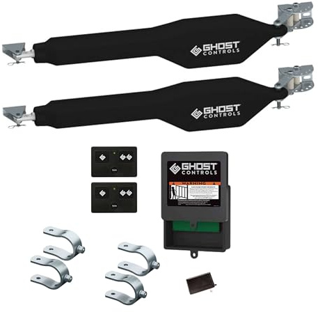 GC GHOST CONTROLS Heavy-Duty Automatic Gate Opener Kit for Swing Gates with Long-Range Gate Opener Remote - Model TDS2