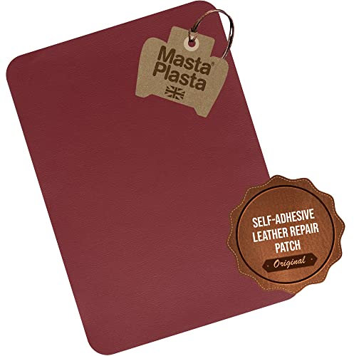 MastaPlasta Sofortig Leder-Reparaturflicken, selbstklebend - Rot - XL: 28 x 20 cm. Erste Hilfe für Sofas, Autositze. Reparieren Sie Löcher, Risse, Verbrennungen, Flecken…