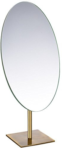 GURUN Large Oval Tabletop Vanity Mirror 7x12 Antique Brass Luxuries Makeup Mirror with Stand for Jeweller's M2017 Mothers Day Mirro Gifts for Women Mom