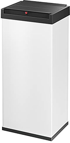 Hailo Big-Box Swing XL Mülleimer - 1 x 52 Liter - selbstschließender Schwingdeckel - Stahlblech - Müllbeutel-Klemmrahmen - Mülleimer Küche rechteckig - Abfalleimer made in Germany - weiß