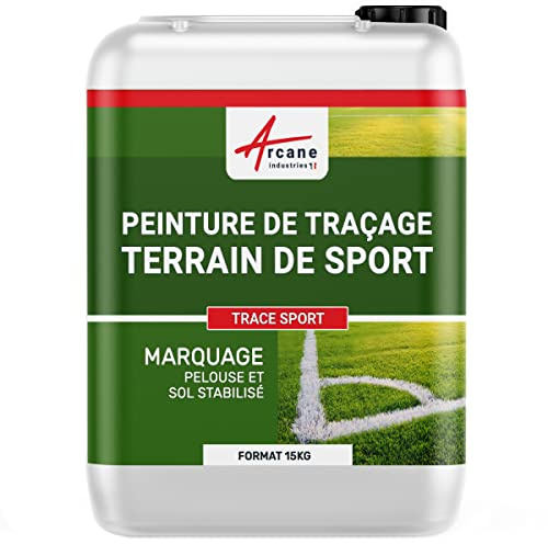 ARCANE INDUSTRIES Peinture pour Terrain de Football, Rugby, Peinture provisoire, Golf, Manifestation Sportive, Logo publicitaire : Trace Sport - 15 kg Blanc