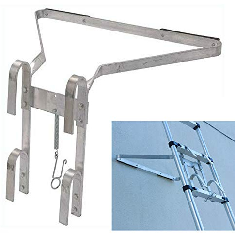 Ladder Standoff, Ladder Stay, Ladder Accessories Anti Slip Sideways Move Universal for Extension Ladders Folding Multi-Purpose Ladder Roof Flat Wall Windows