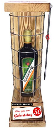 Kuemmerling Geschenk 50 Geburtstag Eiserne Reserve Gitter Geschenkidee Text rot: Alles Gute zum 50. Geburtstag Kräuter Likör (1 x 0.50 l)