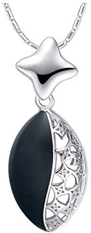 GYXYZB Collier 925Er Sterlingsilber Set, Leerer Sternanhänger Zweifarbig Optional