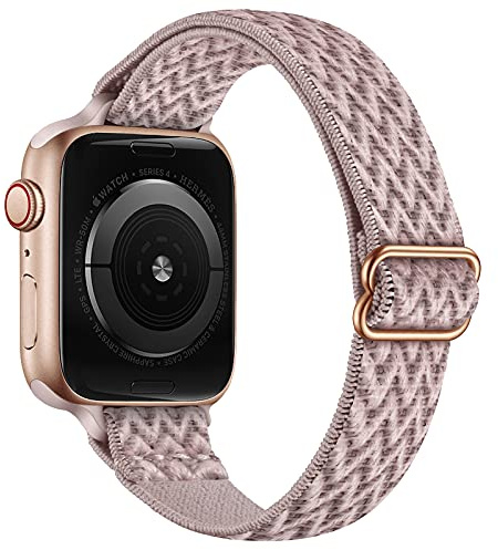 SICCIDEN Smal stretchig soloslinga band kompatibla med Apple Watch Band 41 mm 40 mm 38 mm 49 mm 45 mm 44 mm 42 mm, kvinnor elastisk nylon tunn bandrem för iWatch Ultra SE2 SE serie 8 7 6 5 4 3 2 1