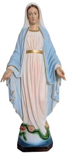 OVUNQUE PROTEGGIMI Figur der Madonna Madonna aus Kunstharz, Höhe 50 cm, geeignet für Innen- und Außenbereiche, handgefertigt