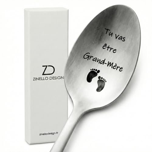 Pregnancy Announcement Spoon for Grandmother, Original and Personalised Gift Idea for the Future Mum, Funny and Quirky Baby Announcement, Teaspoon/Dessert with Gift Box