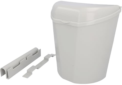 cartrend Caravan Abfalleimer mit Deckel und Halterung, 6 Liter, Camping, Campingzubehör, Wohnwagen, Wohnmobil, Wohnwagenzubehör, grau