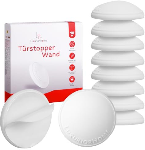Luxurior Home Türstopper Wand selbstklebend 10 Stück - weiß - stark 40 mm wandpuffer selbstklebend als perfekter Schutz für Wand und Tür - Perfekt für alle Oberflächen