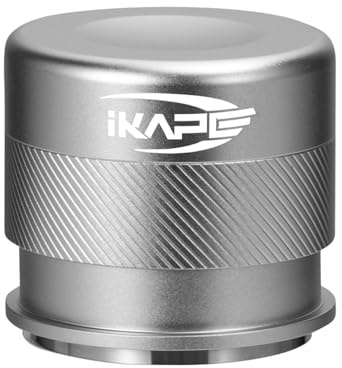 IKAPE Kaffeeprodukte, 58MM Espresso Tamper, Premium Barista Kaffee kalibriert Tamper mit Federbeladen, 100% Edelstahl Tamper kompatibel mit Allen 58MM Bottomless Portafilter (Silber)