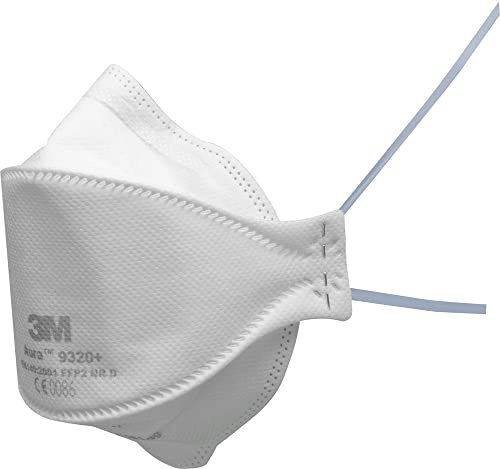 3M Aura Mascarilla para partículas, FFP2, sin válvula, 9320+, 20 máscaras por paquete, Blanco, Talla única