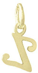 Buchstaben Anhänger Gold 585 (14K) Initialen Charm für Kette B C D E F G H I J K L M N O P R S T U V W (Z)