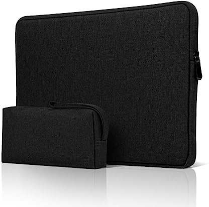 jooeer 13 Inch Laptop Sleeve Case Compatible with 13 MacBook Air/Pro M2 M1 13.3 Chromebook Notebook, Slim Protective Waterproof Padded Cover with Accessories Pouch, Black