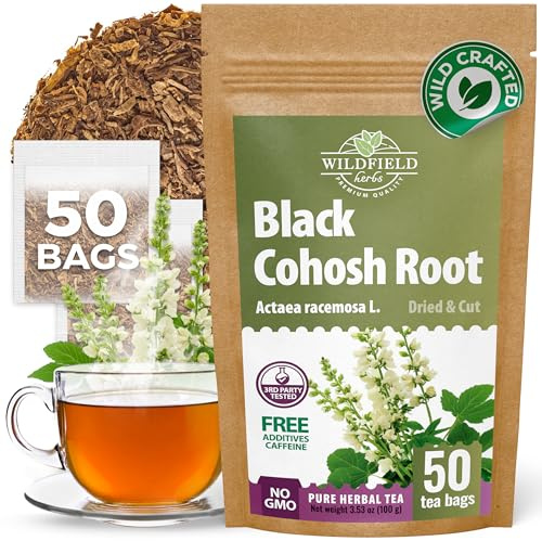 50 bags Black Cohosh Tea Black Cohosh Root Herbal Tea (Actaea racemosa) - 50 Count 2 g Tea Bags Herb Tea Cohosh