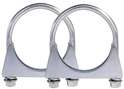 Krtopo 2pcs U-Clamp M8 Abrazadera de Tubo Abrazadera Especial(65mm) | para Tubo de Escape Soporte de Tubo galvanizado en Forma de U