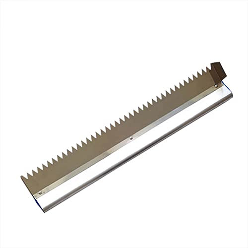 Frefgikty Truelle à plâtrer apportant des dents de boue, œil de 10 mm, 600 mm de long, en acier inoxydable, adhésif / tuile de mortier